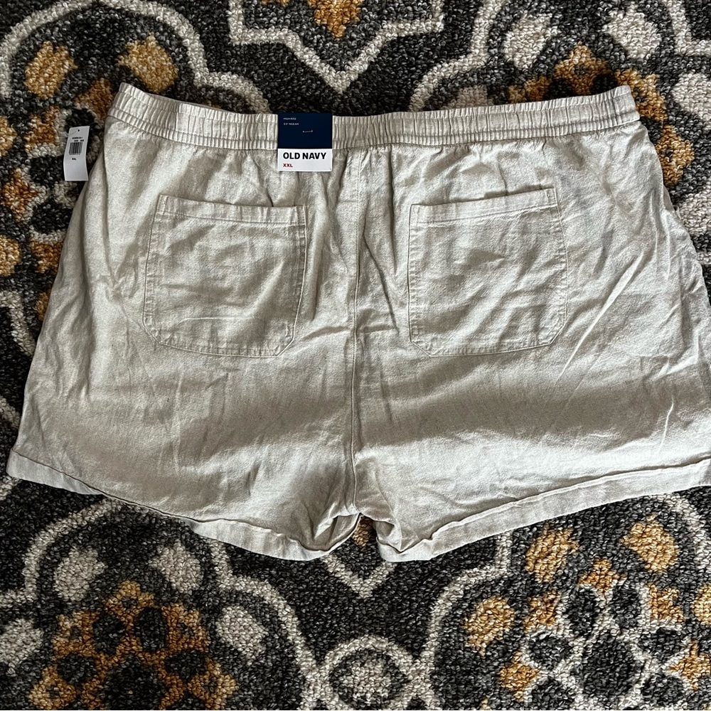 NWT Women’s Old Navy High-Waisted Linen-Blend Shorts -- 3.5-inch inseam XXL - Picture 4 of 6